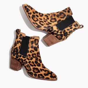 Madewell The Regan Boot in Leopard Calf Hair Women’s 7.5